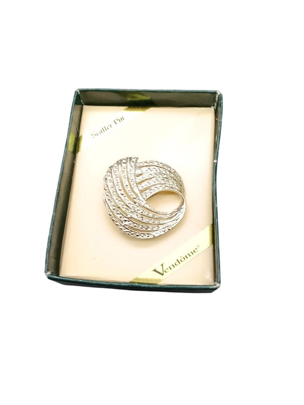 Vintage Vendome Silver-Tone Scatter Pin Brooch with Faux Marcasite Accents
